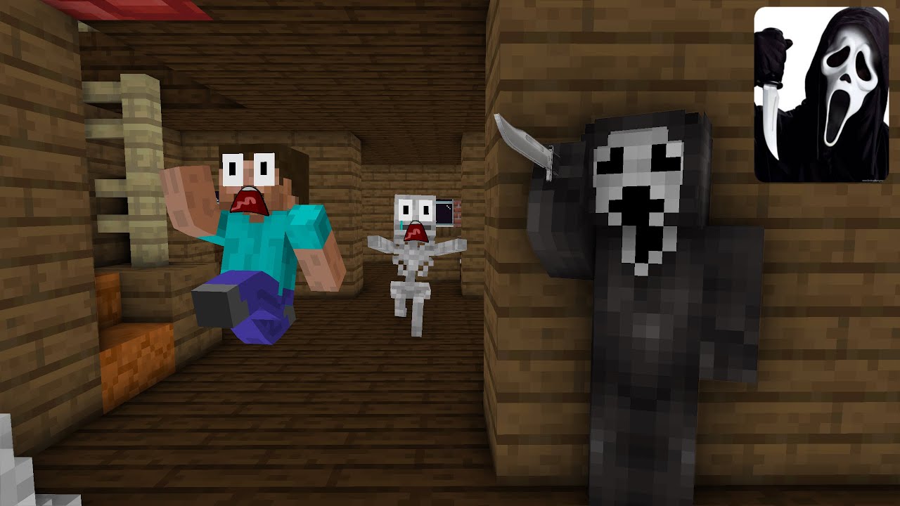 Monster School : GHOSTFACE SCREAM FUNNY HORROR CHALLENGE - Minecraft  Animation - BiliBili