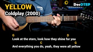 Yellow - Coldplay (2000) Easy Guitar Chords Tutorial with Lyrics Part 2 SHORTS REELS