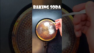 Cleaning pan with baking soda#shorts