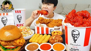 ASMR MUKBANG KFC 양념 치킨먹방! 치즈 햄버거 치즈스틱 후라이드치킨 & 레시피 CRISPY FRIED CHICKEN CHEESE BURGER EATING SOUND!