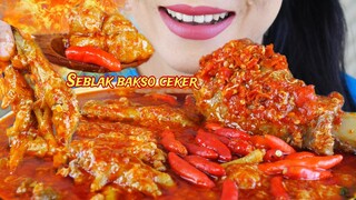 MAKAN SEBLAK CEKER BAKSO IGA JUMBO ALA JELETET MURNI | EATING SOUNDS