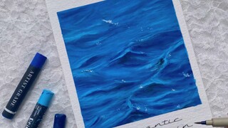 Oil Pastel, Ombak Laut, Air Laut, Proses Menggambar