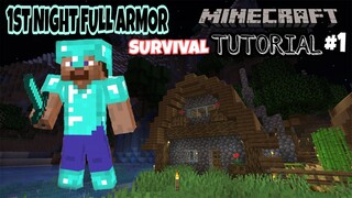 Minecraft Tutorial #1 | How to Survive your first night in Minecraft | Let's Play (Easy Full Armor)