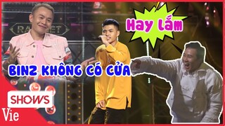 Thí sinh mở màn "đánh phủi đầu" Binz bằng lyric cực chất, Karik phấn khích cười hả hê | RAP VIỆT