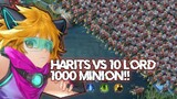 Harits vs 10 lord dan 1000 Minions 🥶 no CD full item 💥🔥
