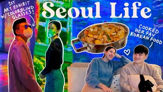 FIRST time seeing art (Monet) w/ colorblind glasses! 🥹 Cooking Korean food + recipe  🍲 🤤 Seoul Vlog