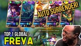 Enemy Auto Surrender! Top 1 Global Freya Gameplay w/ 4 Top Global Squad- [Mobile legends]