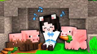 Mèo Simmy 1 Ngày Được Sống Chung Với "GIA ĐÌNH HEO" Trong Minecraft