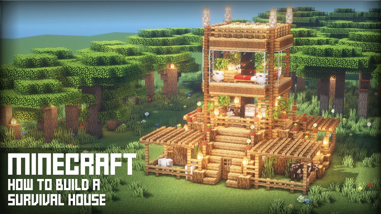 Minecraft : How to Build a Ultimate Survival House, 2 Players House