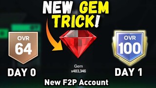 Can You Reach 100 OVR IN 1 DAY WITH 500K GEMS?! NEW ACCOUNT & NEW GEM TRICK IN FC MOBILE!