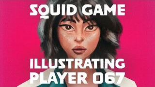 Illustrating Kang Sae-byeok (Player 067) | Squid Game Character Portrait