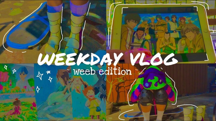 weeb vlog- paint, study, cosplay, skate, genshin ( ep. 1 )