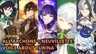 ALL ARCHONS + NEUVILLETTE VOICE ABOUT FURINA! - Genshin Impact