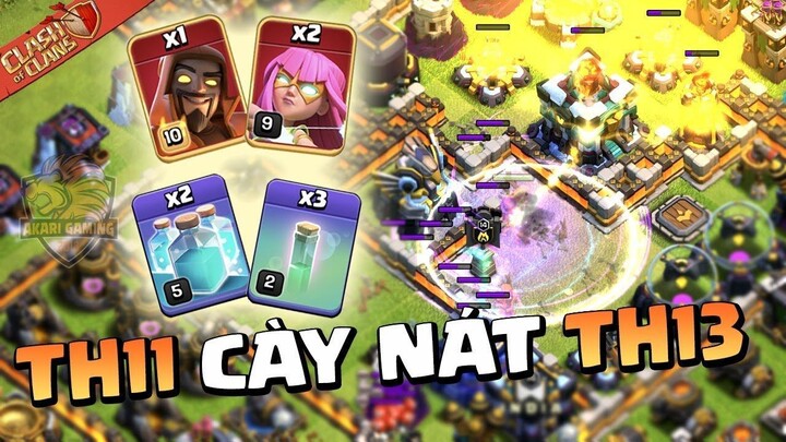 CỰC DỊ TH11 ĐÁNH NÁT NHÀ TH13 LEO RANK HUYỀN THOẠI Clash of clans _ Akari Gaming