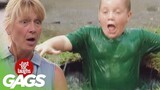 Kid Falls into Puddle Prank - Just For Laughs Gags
