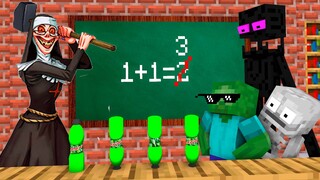 Monster School : BABY MONSTERS EVIL NUN HORROR CHALLENGE - Minecraft Animation