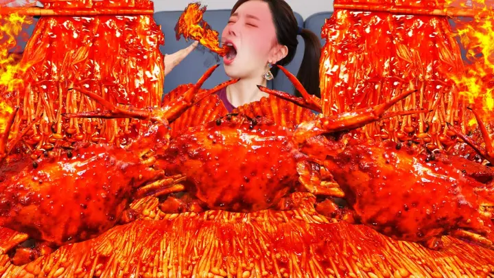 [Mukbang ASMR] 환상의 맛 🦀 꽃게 팽이버섯 해물찜 🔥 먹방 레시피 Spicy Crab Enoki Mushrooms Seafoodboil Recipe Ssoyoung
