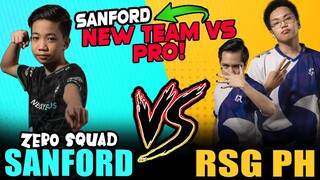 SANFORD NEW TEAM "ZERO" vs. PRO PLAYER "RSG PH" in RANK! ~ MOBILE LEGENDS