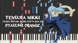 Tensura Nikki: Tensei shitara Slime Datta Ken Ed - Oyasumi Orange (Piano Tutorial & Sheet Music)