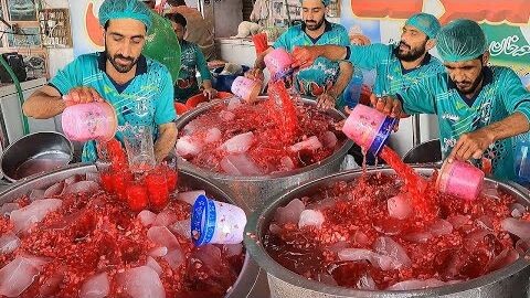 Refreshing Watermelon Juice in Summer | Bloody Red Watermelon Cutting Skills | Street Drink Pakistan