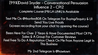 [99$]David Snyder course  - Conversational Persuasion Influence 2 – CPI2 download