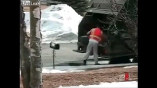 Garbage man having a bad day