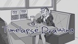 Cafe Timelapse Drawing