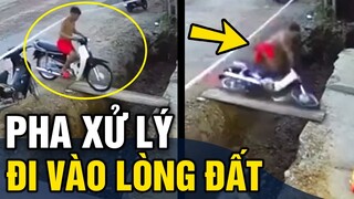 Chạy xe vào nhà, thanh niên có pha xử lý 'ĐI VÀO LÒNG ĐẤT' khiến người xem cười bò