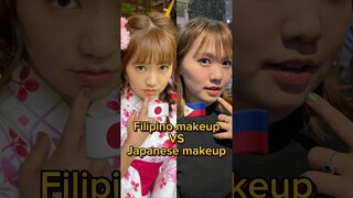 Filipino makeup VS Japanese makeup🇵🇭🇯🇵 #philippines #japan #makeup