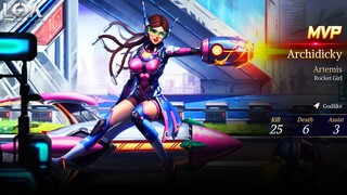 NEW SKIN ARTEMIS ROCKET GIRL REVIEW AND GAMEPLAY - LEGEND OF ACE (LOA)