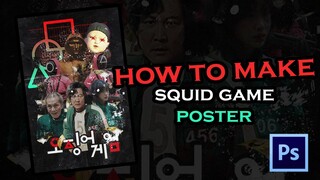 simple poster design II SQUID GAME II Collage art style