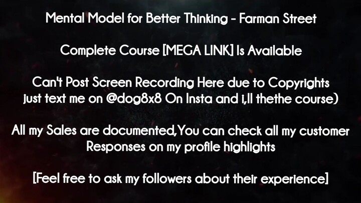 Mental Model for Better Thinking course - Farman Street download