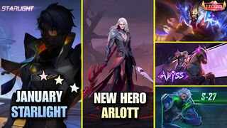 NEW HERO ARLOTT, JANUARY STARLIGHT, FRANCO LEGENDS SKIN & OTHER UPDATES!