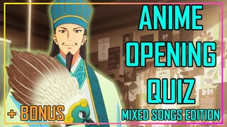 ANIME OPENING QUIZ - MIXED SONGS EDITION - 40 OPENINGS + BONUS