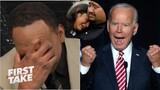 FIRST TAKE "Idiot Joe Biden have sold out America" - Stephen A & Mad Dog criticized school shooting