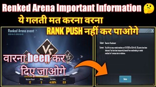 Ranked Arena Renk Push Important Information 🤔| Big Mistake Ranked Arena Renk Push