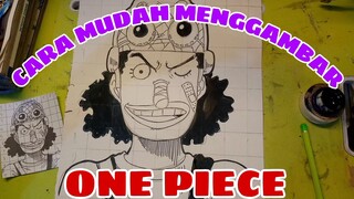 cara mudah menggambar anime one piece usop