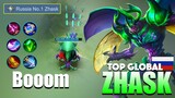 Zhask Perfect Gameplay! Insane Burst Damage! | Top Global Zhask Gameplay By Booom ~ MLBB