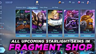 UPCOMING SKINS IN RARE FRAGMENT SHOP | MLBB RARE FRAGMENT SHOP UPDATE 2022 | FREE RARE FRAGMENTS