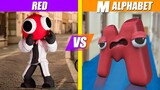 Red (Rainbow Friends) vs M (Alphabet Lore) | SPORE