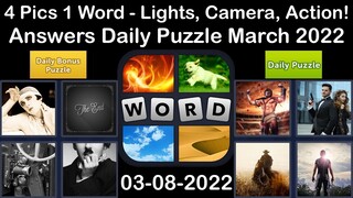 4 Pics 1 Word - Lights, Camera, Action! - 08 March 2022 - Answer Daily Puzzle + Bonus Puzzle