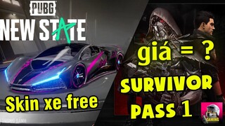 PUBG NEW STATE | Review Survivor Pass mùa 1 + Skin Xe free cực chất