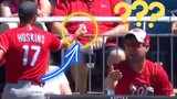 Down 8-3 to the Nationals, Rhys Hoskins was not about to give Nats fan a souvenir! June 19, 2022