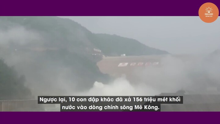 Mực nước sông Mê Kông cao gấp 3 lần vì thủy điện Trung Quốc #boich