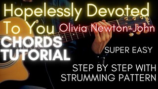 Hopelessly Devoted To You Chords (Guitar Tutorial) for Acoustic Cover