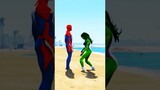 GTA V: She Hulk VS Spiderman Battle  #shorts #shortsfeed #gta5 #ironman