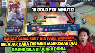 MAIN BARENG REKT JUARA DUNIA PAKE WANWAN! FARMING 1K GOLD PER MENIT EMANG GILA ! - Mobile Legends
