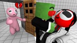 Monster School: Rainbow Friends PINK FALLS in LOVE with RED - Sad story | Minecraft Animation