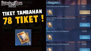 PENJELASAN CARA DAPETIN 78 TIKET EVENT MLBB X ATTACK ON TITAN! 10X DRAW TERNYATA BISA DAPET SKIN !