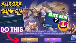 GOT AN ELITE SKIN IN AURORA SUMMON EVENT |  MOBILE LEGENDS